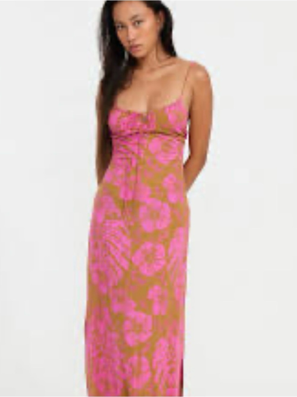 Benoa Kahea Pink Floral Slip Maxi Dress. - Picture 2 of 8